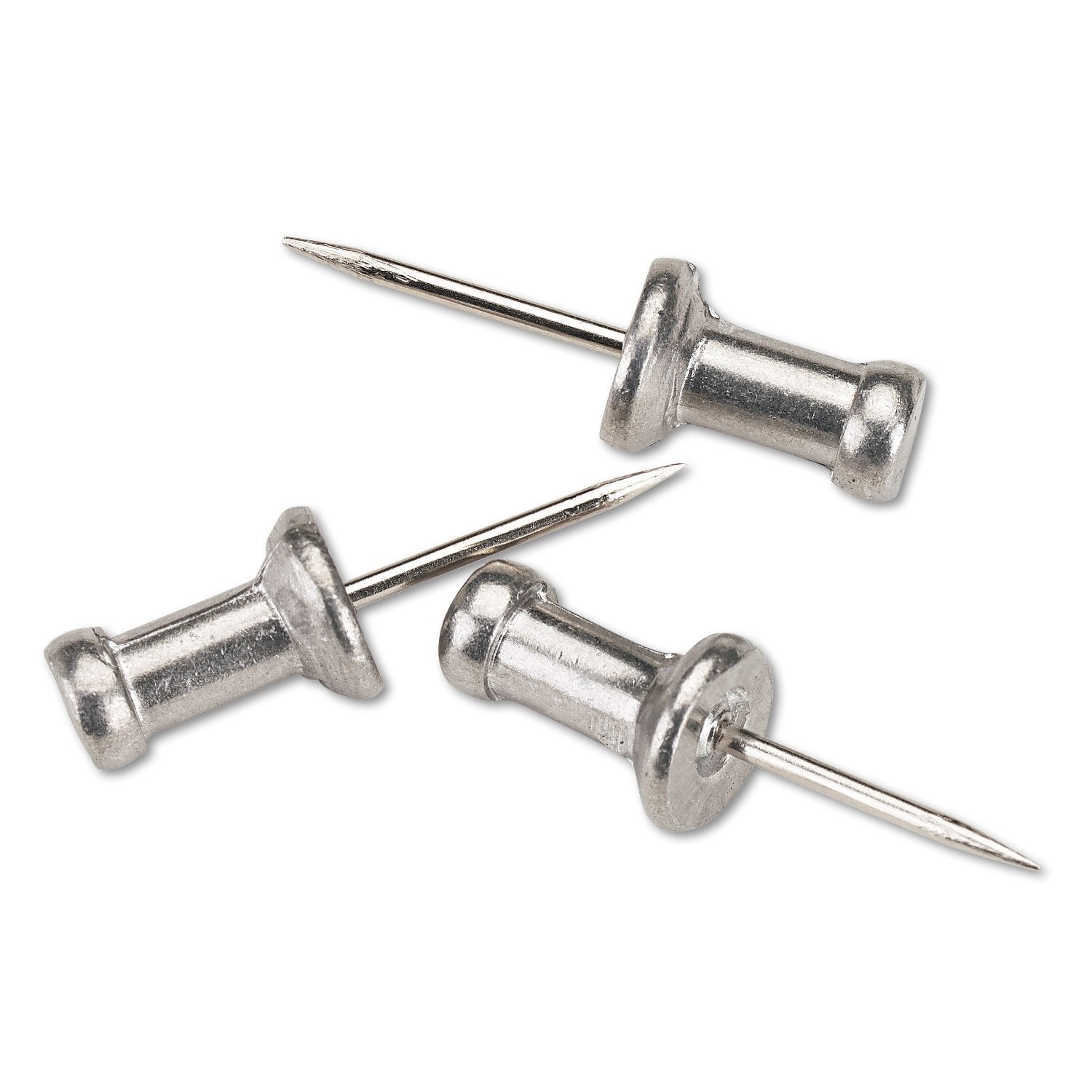 GEM CPAL4 Aluminum Head Push Pins, Aluminum, Silver, 1/2-Inch, 100/Box