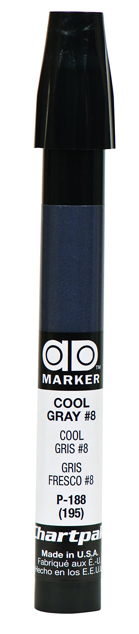 The Original Chartpak AD Marker, Tri-Nib, Cool Gray 8, 1 Each (P188)