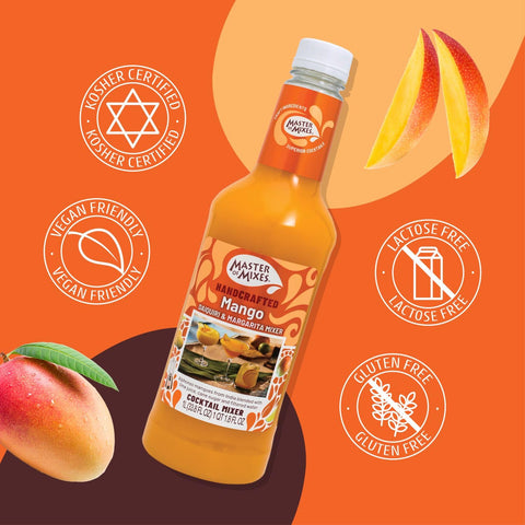 Master of Mixes Mango Daiquiri / Margarita Drink Mix, Ready to Use, 1 Liter Bottle (33.8 Fluid Ounces)