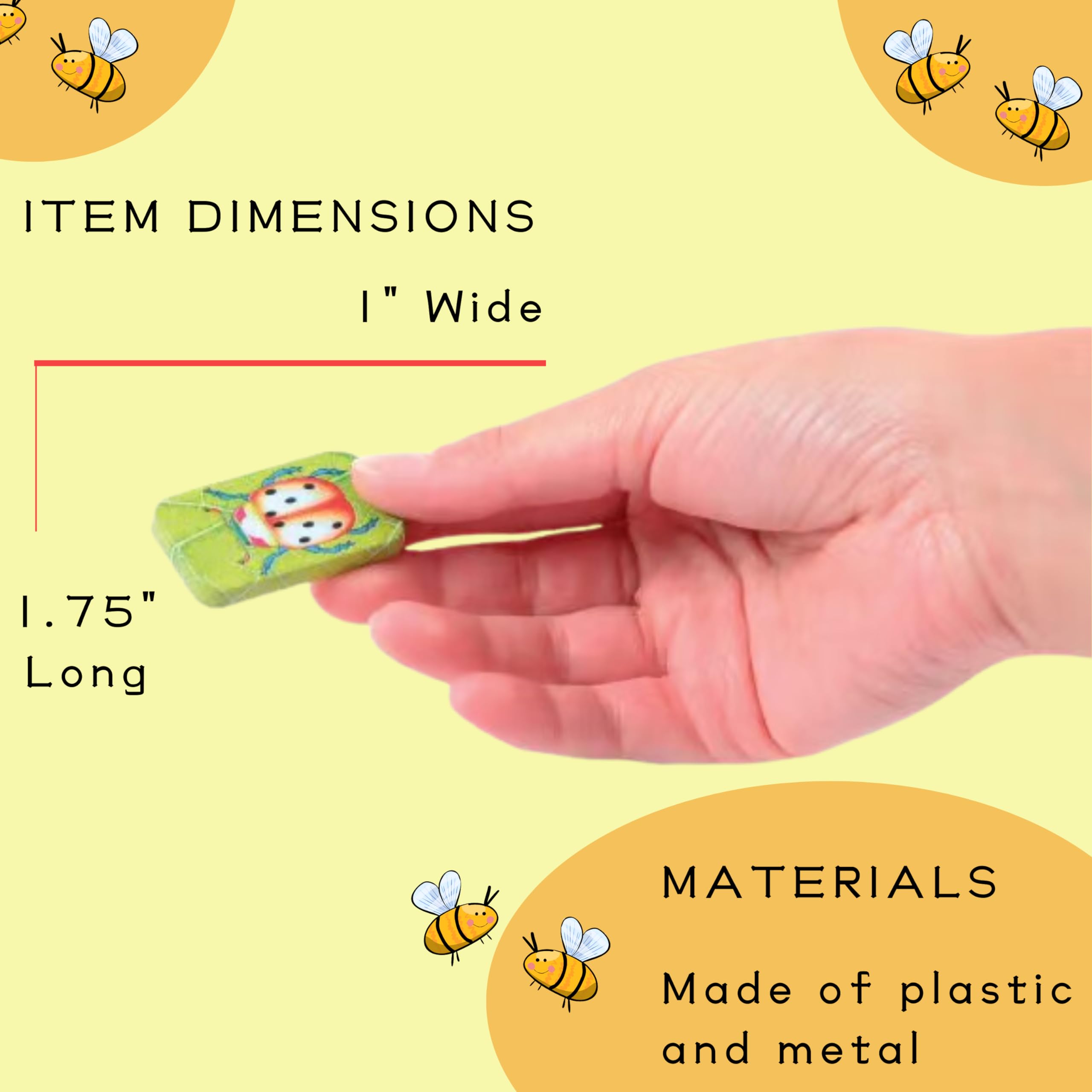 U. S. Toy Bug Clickers, Sturdy Metal/Plastic Noise Makers, Assorted Designs, 1” x 1.75, Birthday Gift for Toddlers, Party Favors, Pack of 12