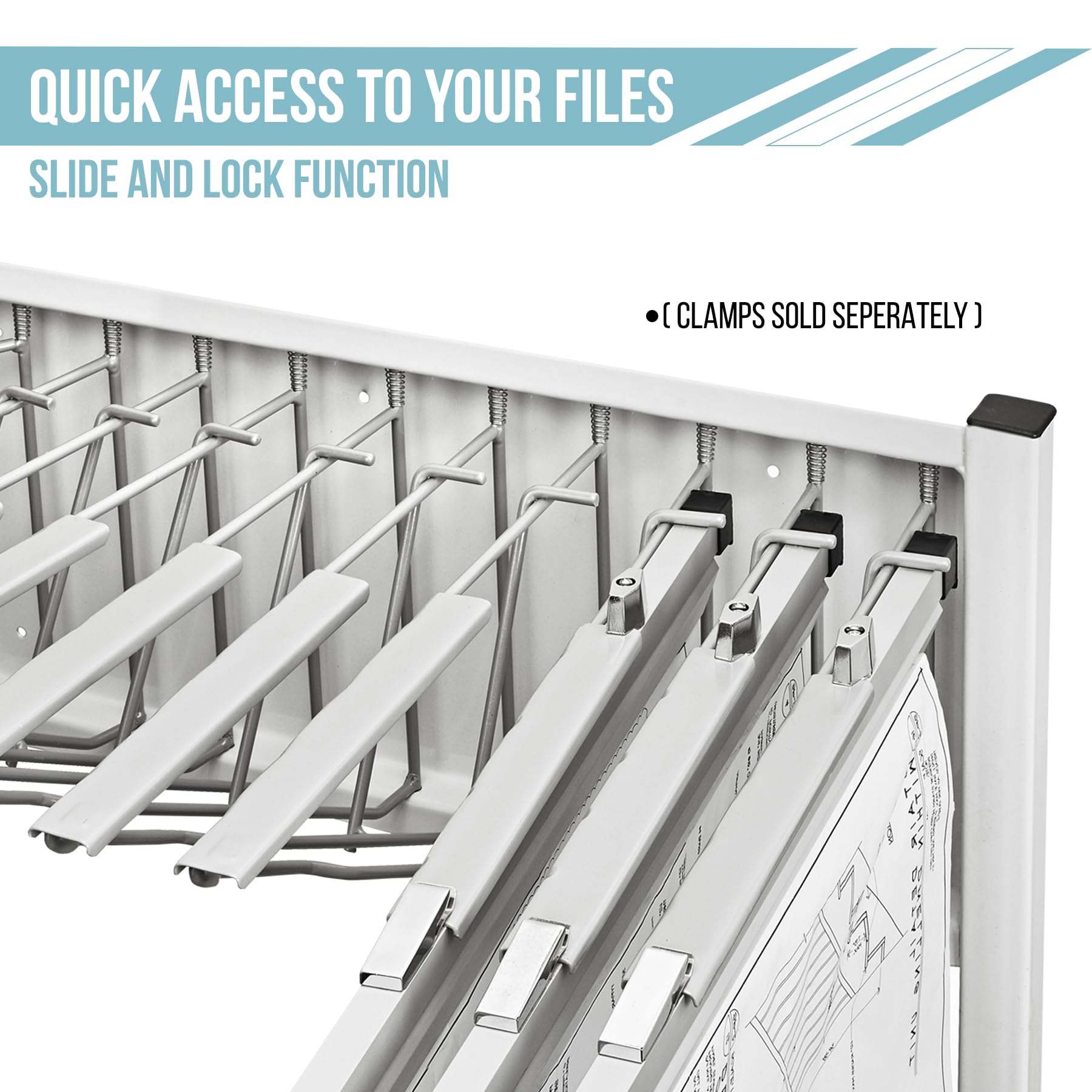 Adir Mobile Blueprint Holder – Construction Plan Rack, Map Organizer, Blueprint Rack, and Poster Display Rack for Jobsite and Office (Without Blueprint Clamps)
