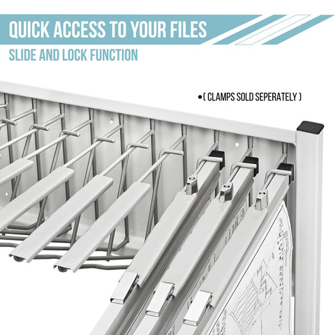 Adir Mobile Blueprint Holder – Construction Plan Rack, Map Organizer, Blueprint Rack, and Poster Display Rack for Jobsite and Office (Without Blueprint Clamps)