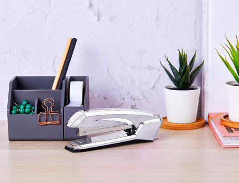Bostitch Office Ascend 3 in 1 Stapler Integrated Remover & Staple Storage, 42 Staples Included, 2 Sheet Capacity, Lightweight, Blue