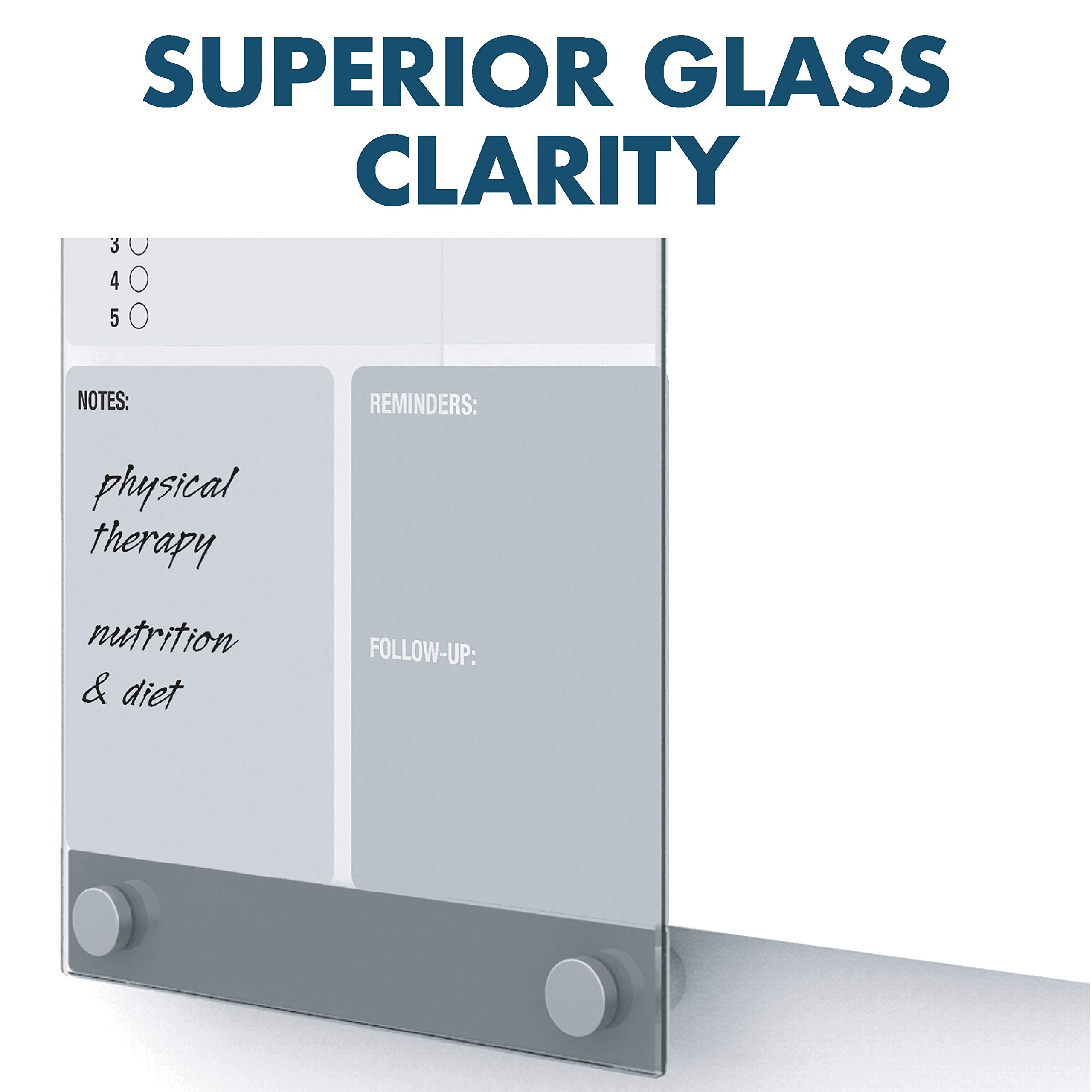 Quartet Glass Whiteboard, Magnetic Dry Erase Board, 8-1/2" x 11", with Customizable Templates, White Dry Erase Surface, Infinity (GI8511)
