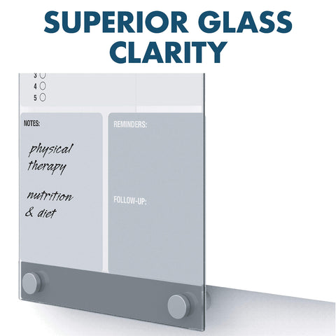 Quartet Glass Whiteboard, Magnetic Dry Erase Board, 8-1/2" x 11", with Customizable Templates, White Dry Erase Surface, Infinity (GI8511)