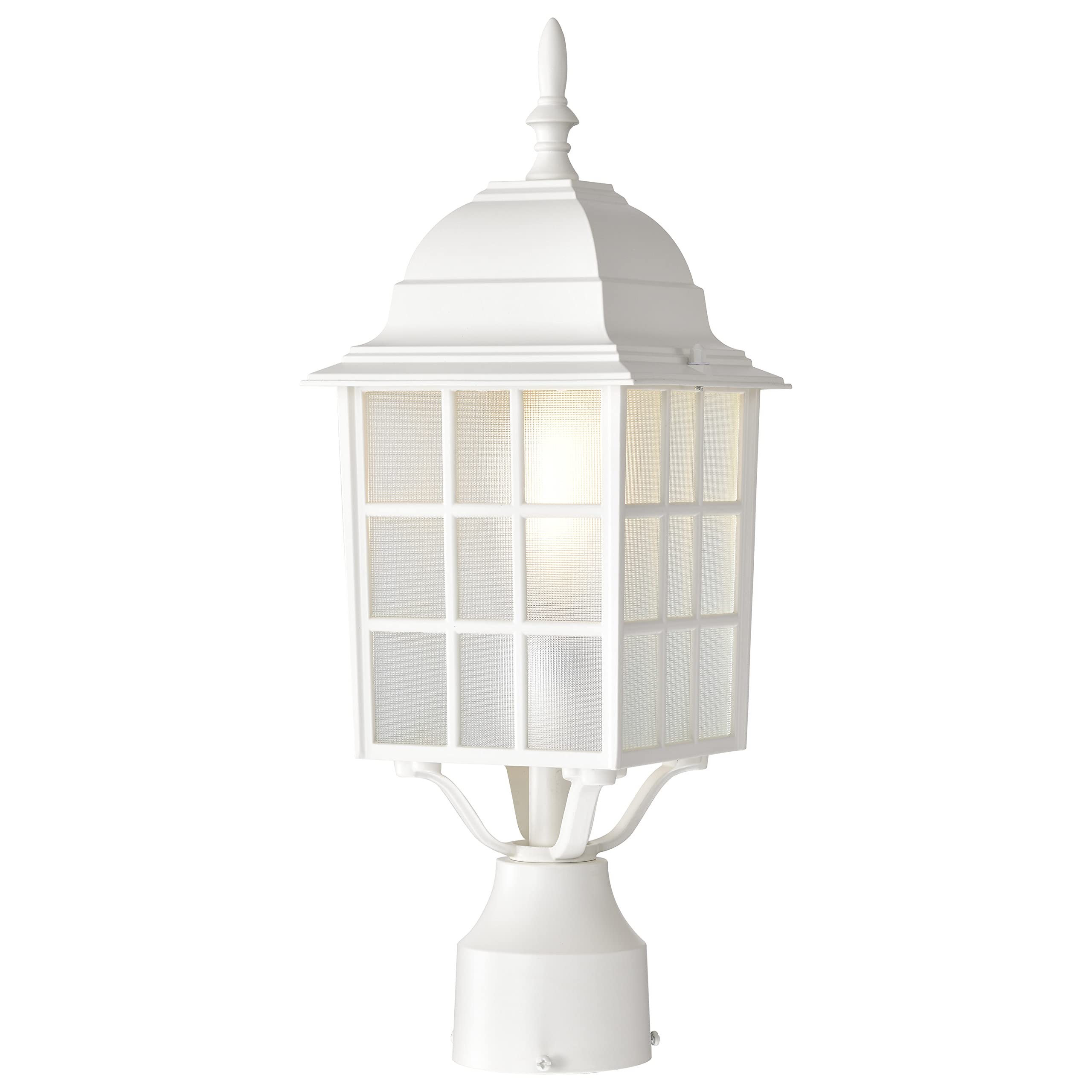 Nuvo Lighting 60/4907 Adams One Light Post Lantern 100 Watt A19 Max. Frosted Glass White Outdoor Fixture