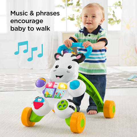 Fisher-Price Baby to Toddler Toy, Learn with Me Zebra Walker with Educational Music Lights & Activities for Infants Ages 6+ Months