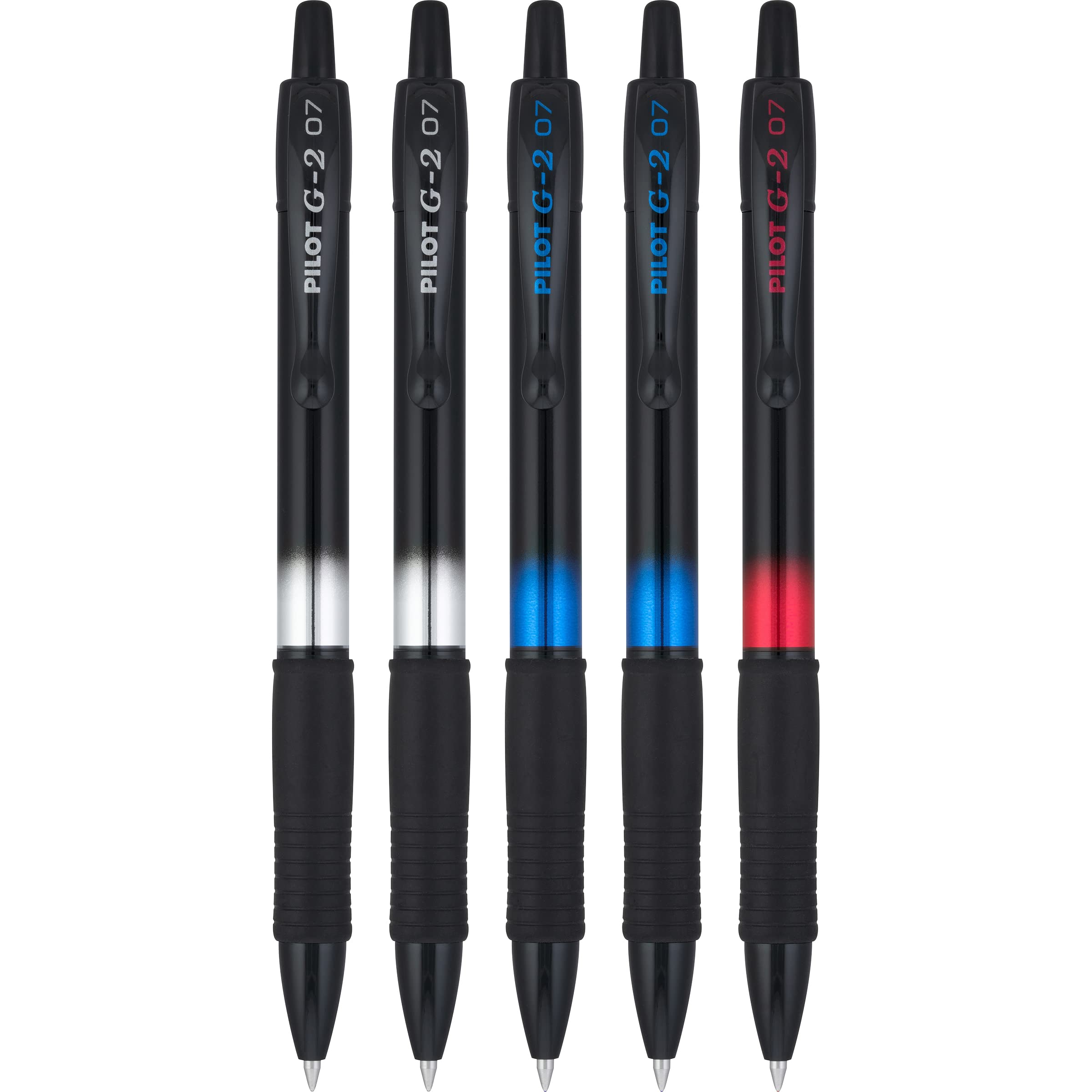 Pilot, G2 Special Edition Premium Gel Roller Pens, Fine Point 0.7 mm, Black, Blue, Red, Pack of 5