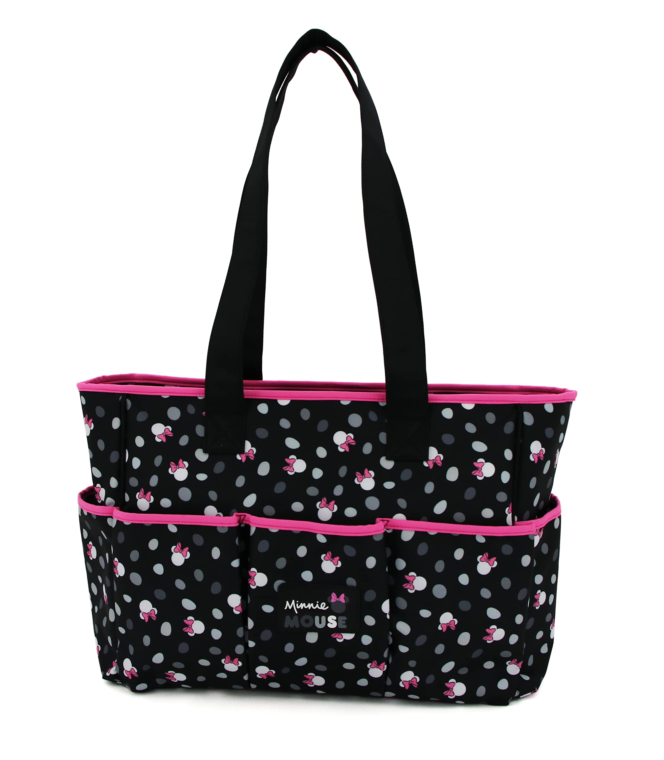Disney Multi Piece Tote, Minnie Print 8 Pockets 4 Pcs