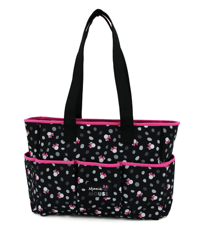 Disney Multi Piece Tote, Minnie Print 8 Pockets 4 Pcs