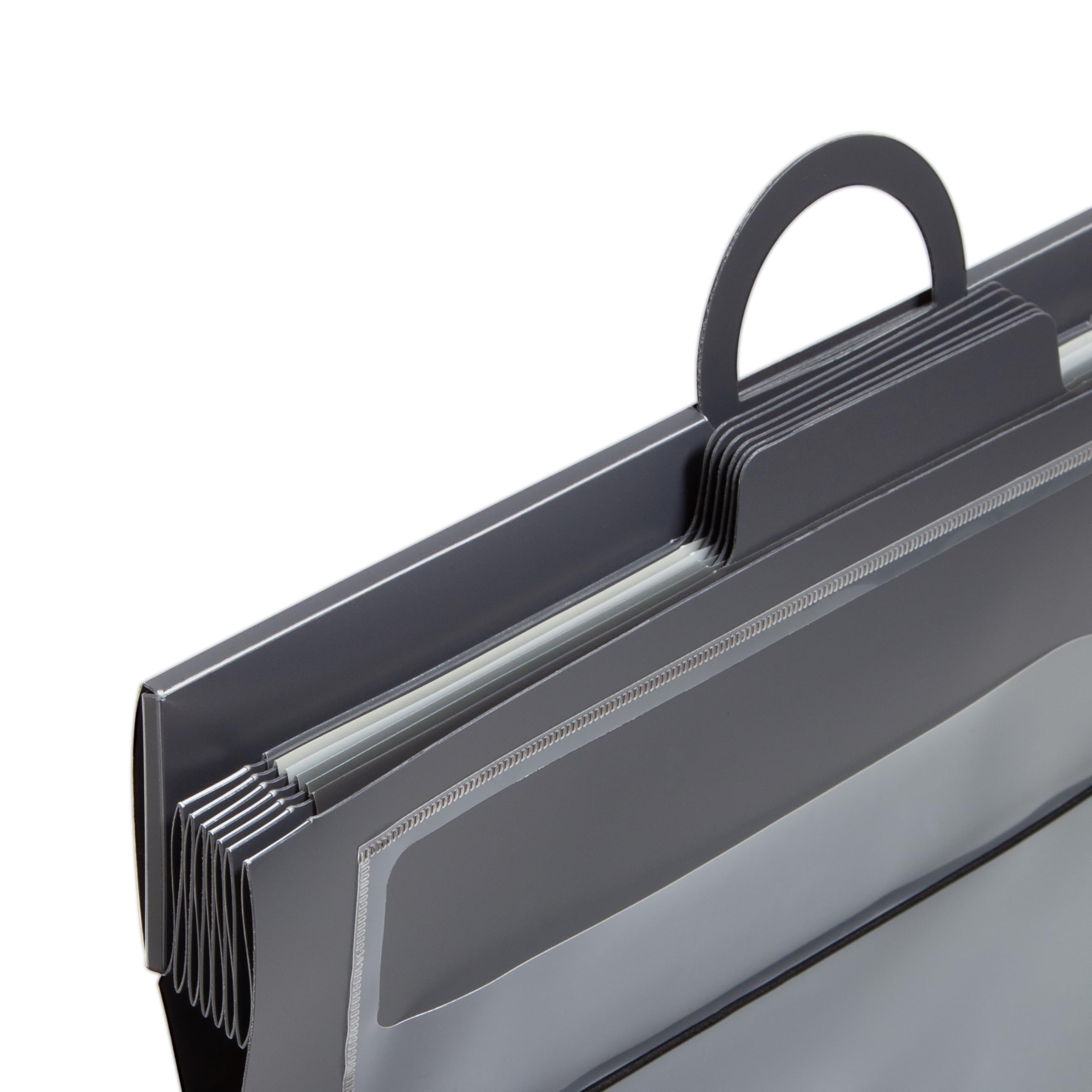 SMEAD Cascading Wall Organizer, 6 Pockets, Letter Size, Gray/Neutral Pockets (92061)