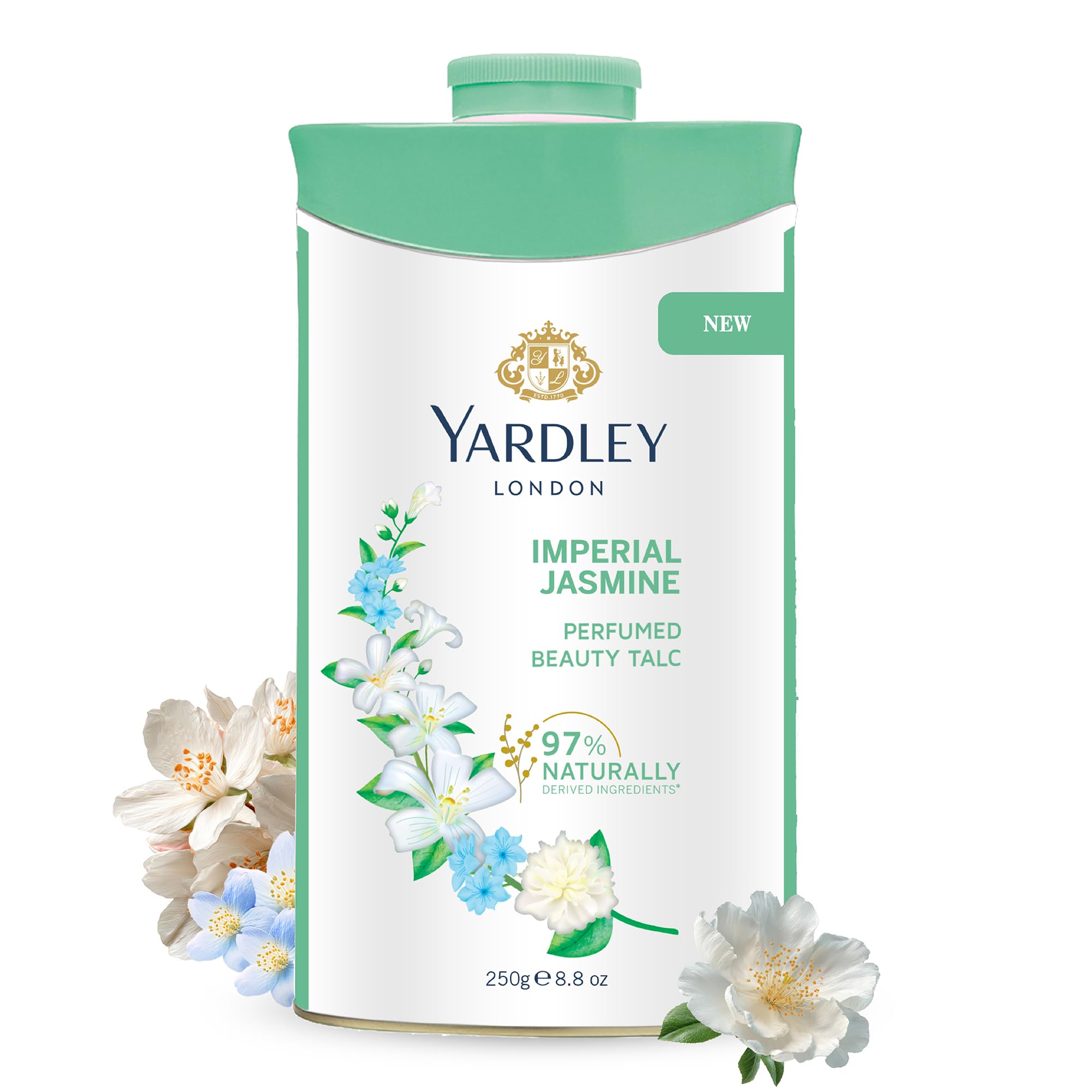 Yardley London Jasmine Perfumed Talcum Powder - 250 g. 8.8 oz, Deodorizing Talc