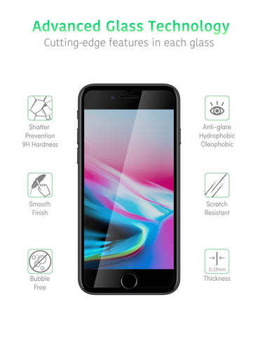 TalkWorks Tempered Glass Screen Protector for iPhone SE3/SE2/8/7/6S/6 - Case Compatible, Anti-Glare, Smudge & Crack Proof, Ultra Thin (Pack of 3)