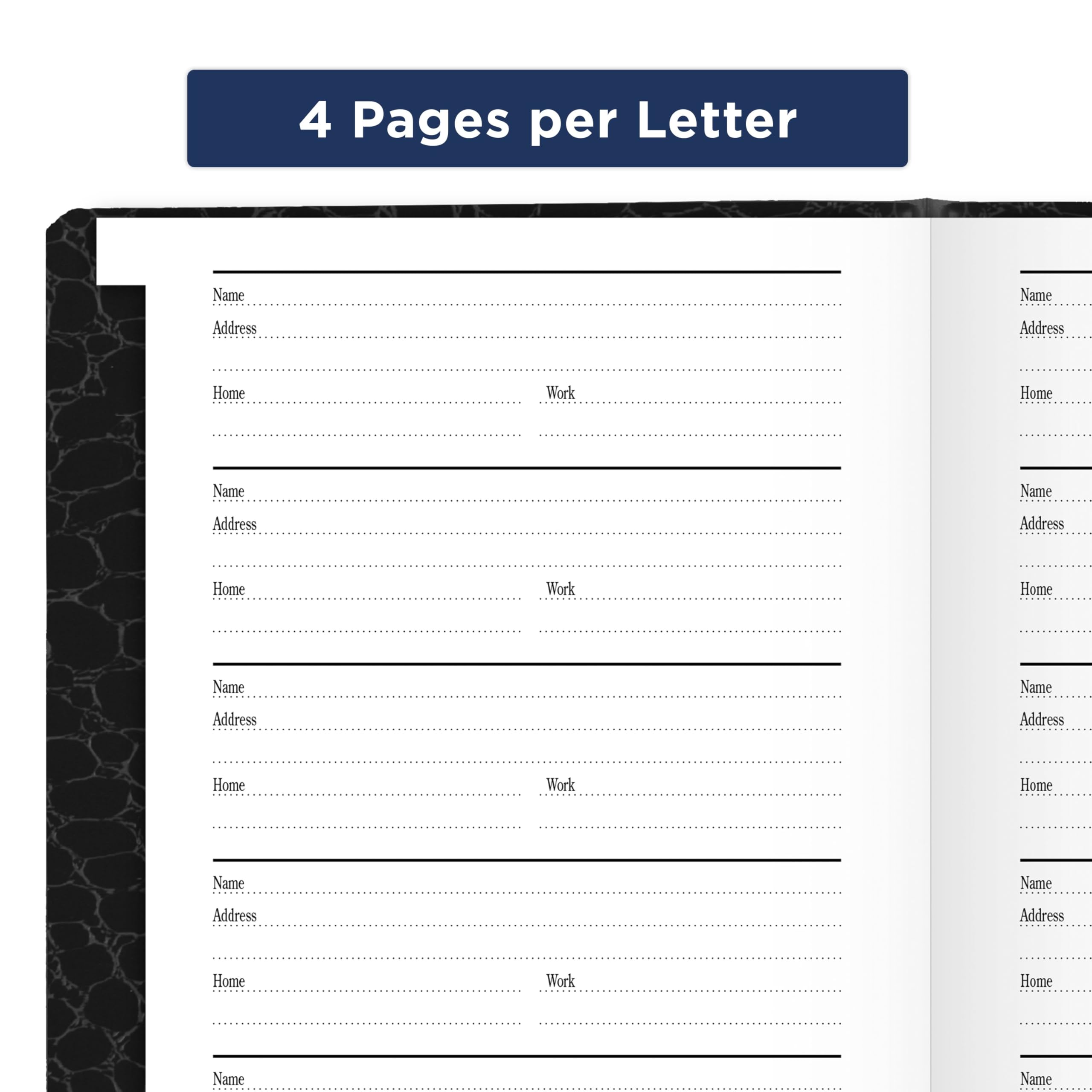 AT-A-Glance Telephone & Address Book, 600+ Entries, 4" x 6", Designer, Black (8040205)