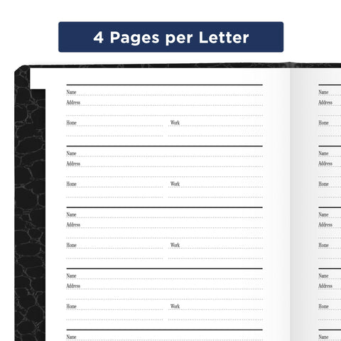 AT-A-Glance Telephone & Address Book, 600+ Entries, 4" x 6", Designer, Black (8040205)