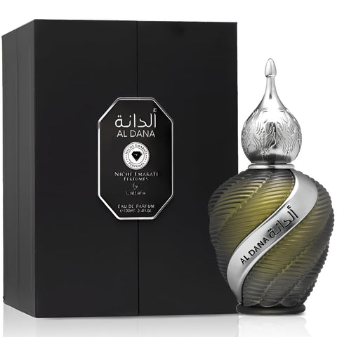 Lattafa Niche Emarati Al Dana – Citrus, Spicy, Floral, Smoky – Eau de Parfum Long-Lasting Fragrance for Everyone, 3.4 Ounce / 100 ml