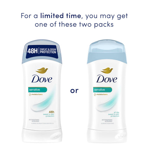Dove Invisible Solid Antiperspirant Deodorant Stick Sensitive for Women, For 48H Underarm Sweat & Odor Protection 2.6 oz