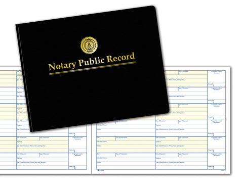 Adams Notary Public Record Journal, 11 x 8.5 Inches, 6 Entries Per Page, 63 Pages Per Book, Black (AFR90)