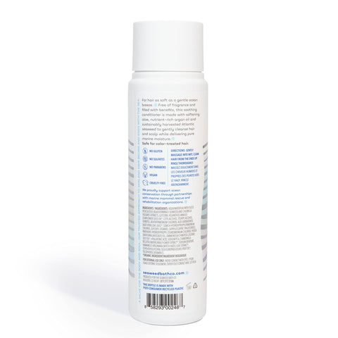 Seaweed Bath Co. Gentle Conditioner, Unscented, 12 Ounce, Sustainably Harvested Seaweed, Aloe, Argan Oil, for Sensitive Scalps