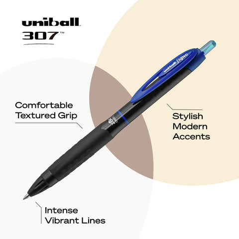 Uni-Ball 307 Retractable Gel Pen, Medium Point