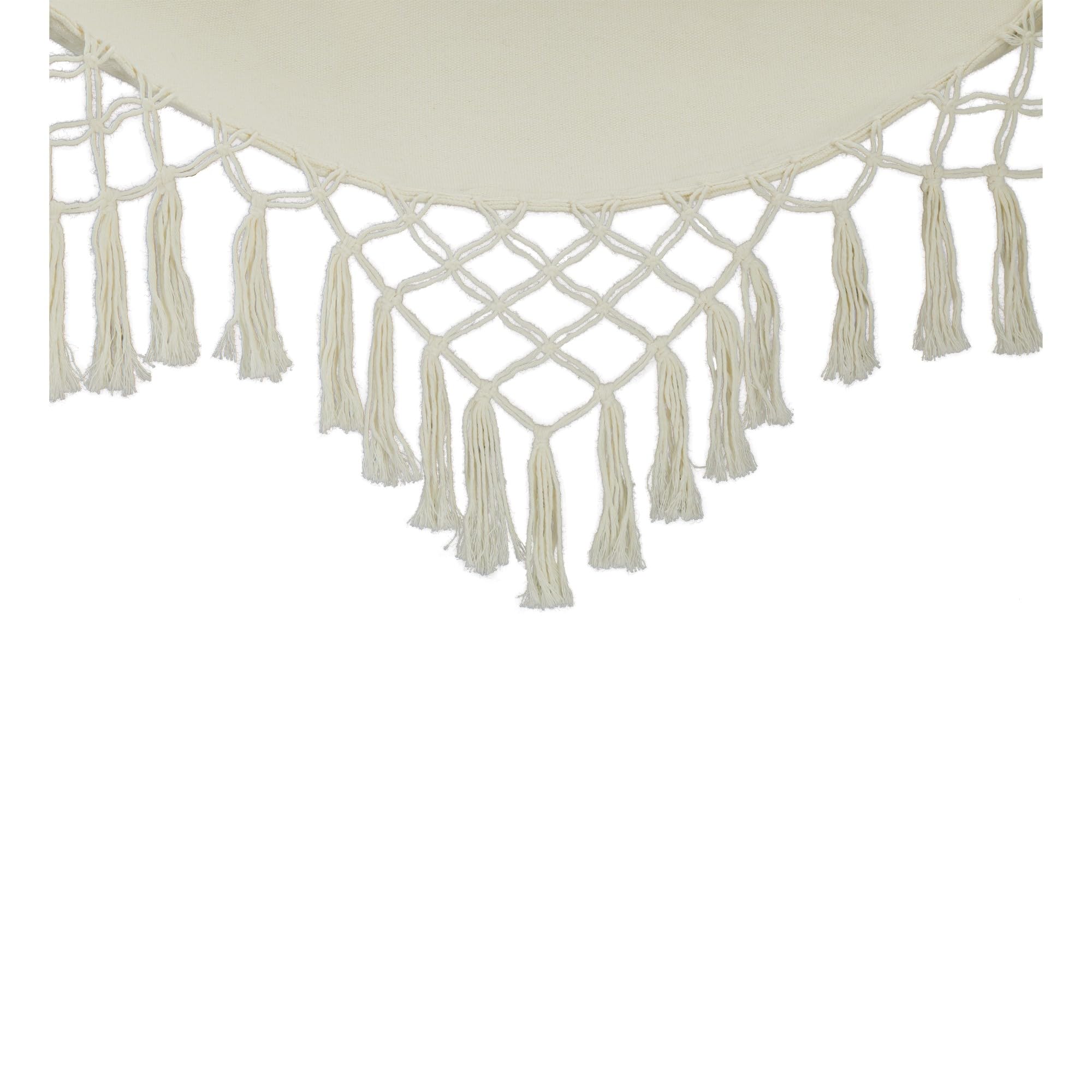 Bliss Hammocks BHC-412FR 40" Island Rope Fringe Hammock Chair w/Hanging Hardware & Spreader Bar, Outdoor, Patio, Lawn, Eco-Friendly, Hand-Woven, 250 Lbs Capacity, Natural