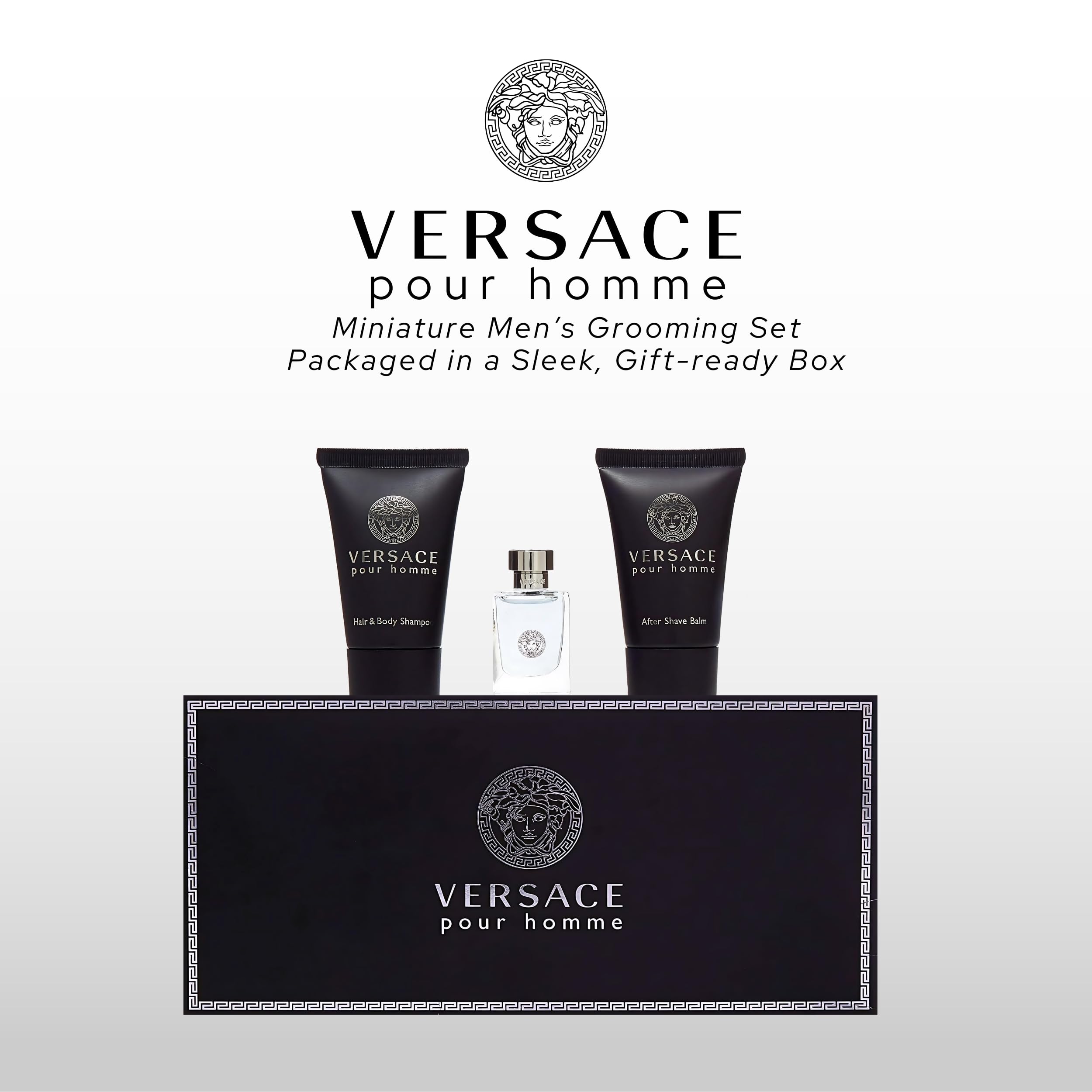 Versace Pour Homme for Men, 3 Piece Mini Gift Set