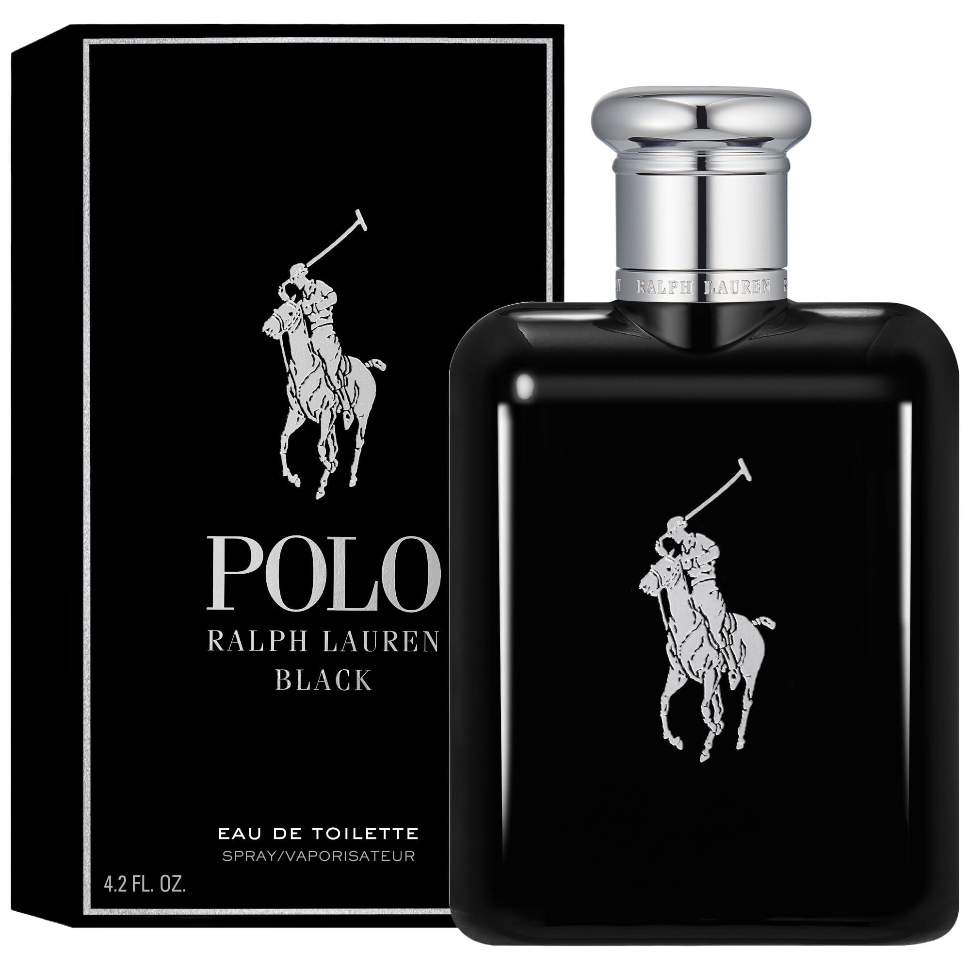RALPH LAUREN FRAGRANCES Polo Black - Eau de Toilette - Men's Cologne - Woody & Fresh - With Patchouli, Sandalwood, and Mandarin - Medium Intensity - 4.2 Fl Oz