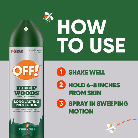 OFF! Deep Woods Insect Repellent Aerosol, Bug Spray with Long Lasting Protection from Mosquitoes and Ticks, 9 oz