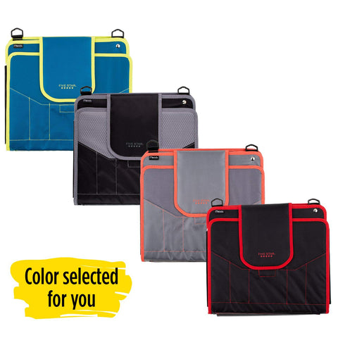 Five Star Sewn Zipper Binder, Fabric, 2 Inch 3 Ring Binder With 4 Inch Capacity, Assorted Colors, Color Selected For You, 1 Count (Pack of 1)