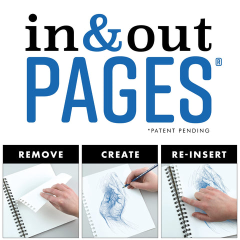 Grumbacher 5.5" x 8.5" Mixed Media Paper Pad with in & Out Pages, 98 lb. / 160 GSM, Side Wire Bound, 60 White Sheets/Pad, 1 Each