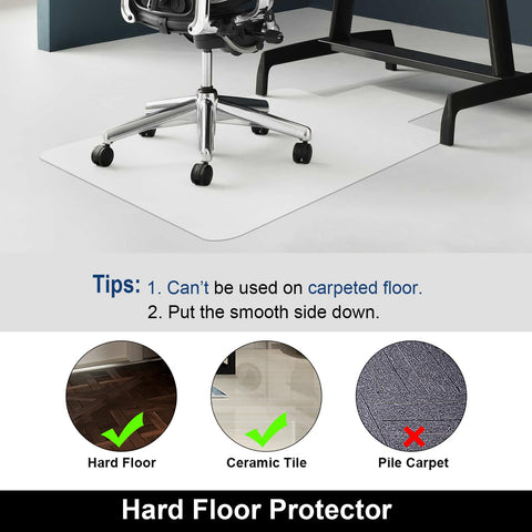 AiBOB Office Chair Mat for Hardwood Floor, 36 X 48 inches, Hard Floor Chair Mats Under Computer Desk, Easy Glide for Rolling Chairs