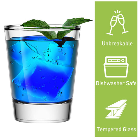Aoeoe 30 Pack Heavy Base Shot Glass Set, 1.5 oz Whiskey Shot Glasses, Clear Shot Glasses Bulk, Spirits cups, Round Espresso Shot Glass, Glass Cups for Vodka, Whiskey, Tequila, Espresso, Liquor