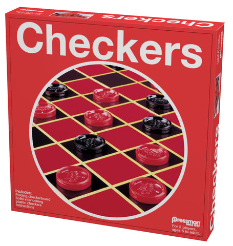 Pressman Checkers -- Classic Game With Folding Board and Interlocking Checkers ,5"