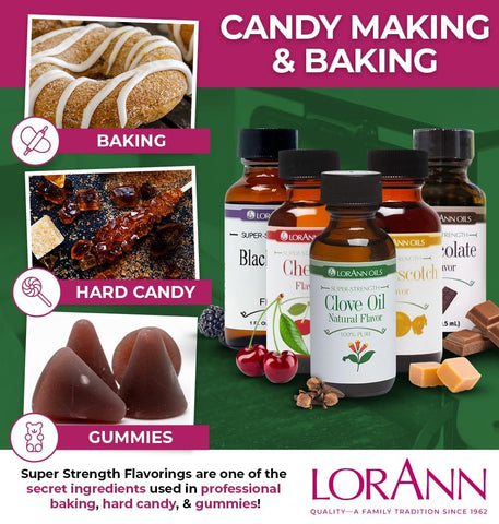 LorAnn Oils Super Strength Flavoring - Used For Candy Making, Flavoring, Baking, Hard Candy, & Flavor Oils - Bold, Natural Flavors 4X Stronger Than Extracts - Clove Leaf Oil, 0.125 fl oz