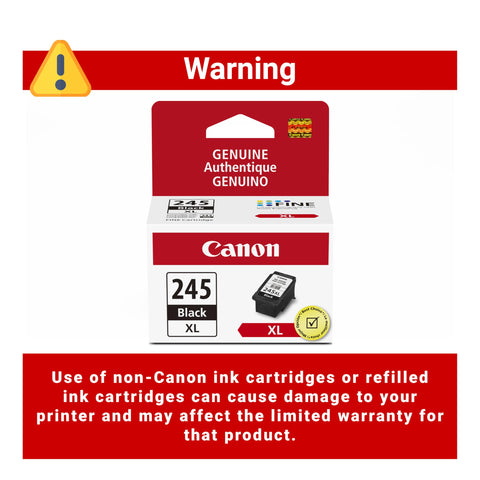 Canon PG-245 XL Genuine Black Ink Cartridge, Compatible with iP2820, MG2420/2924/2920/3020/2522/2525, MX492, TS3120/302/302a/202/202a/4520/3320