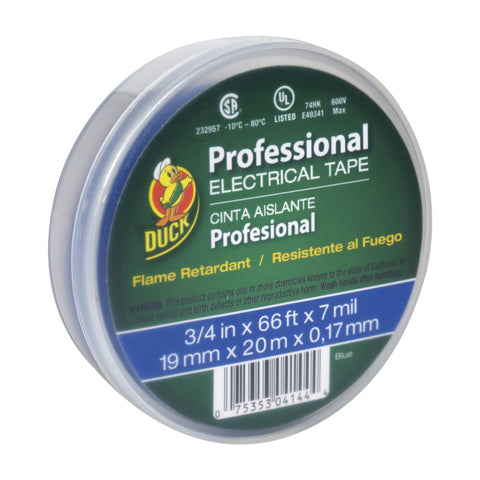 Duck Brand Professional Grade Electrical Tape, 3/4-Inch by 66 Feet, Single Roll, Blue (300879)