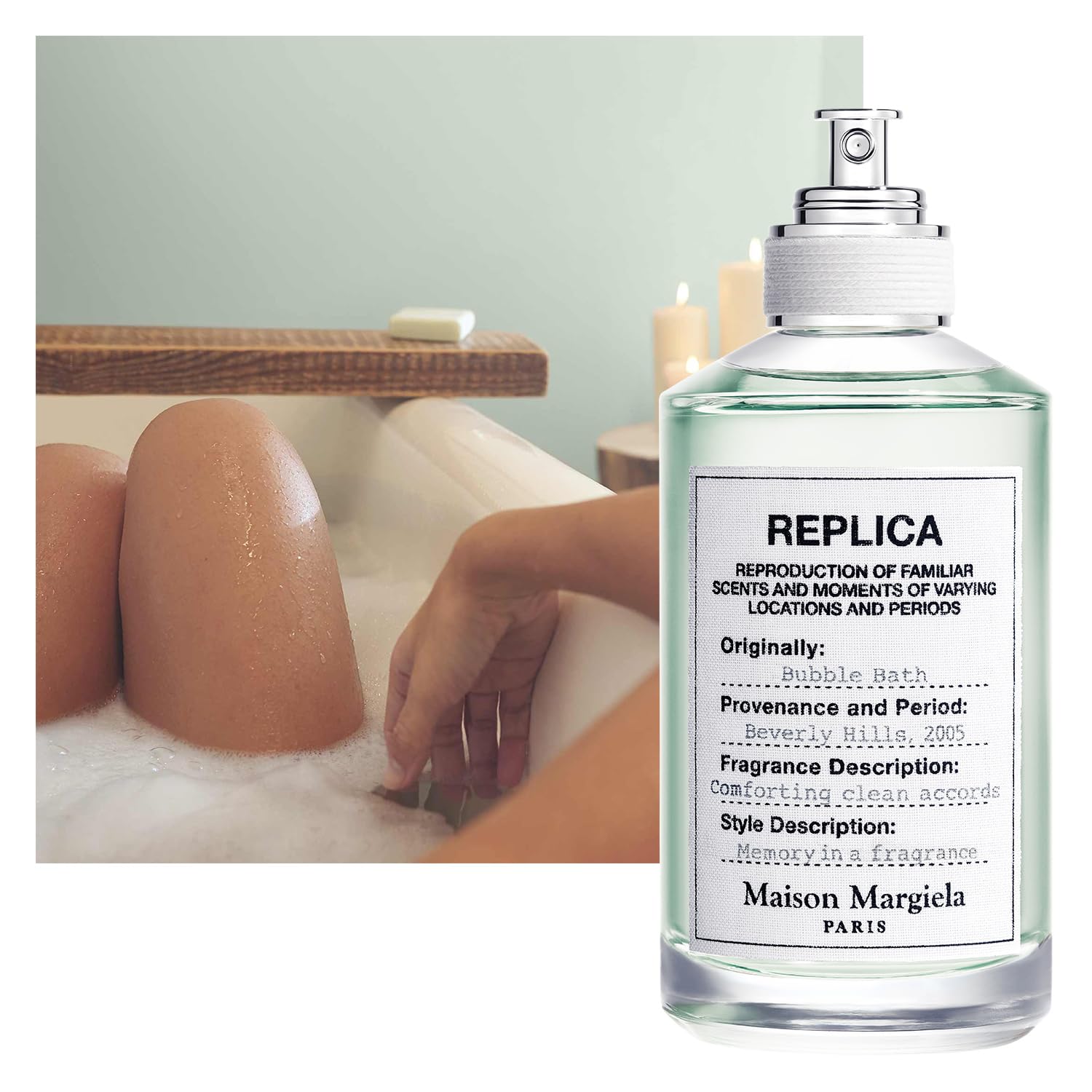 Maison Margiela - Replica - Bubble Bath Eau de Toilette - Fresh Fragrance - With Soap Bubbles, Rose & Coconut Milk - 3.4 Fl Oz