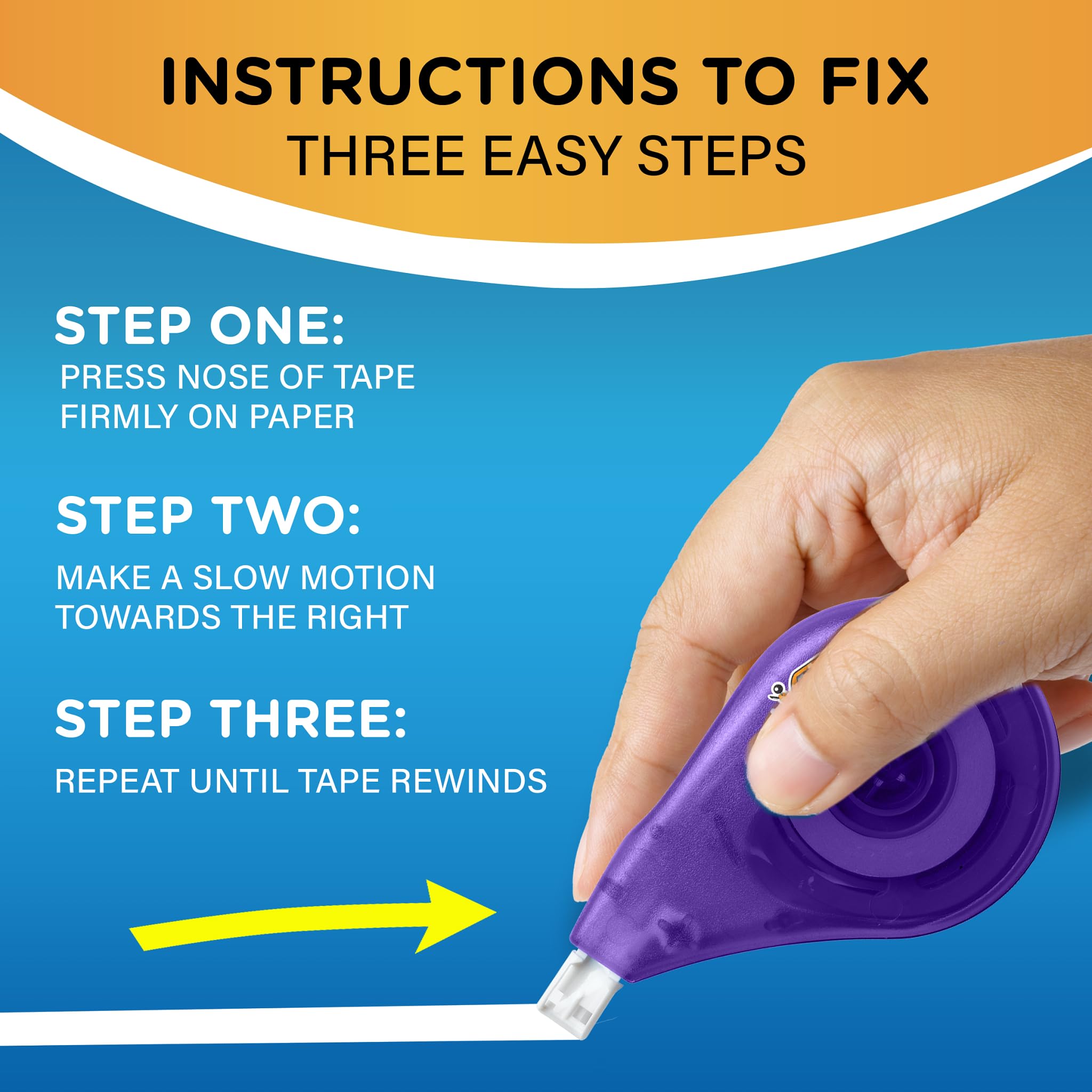 BIC Wite-Out EZ Correct Correction Tape, White, No Dry Time, Tear Resistant Tape, 2-Count