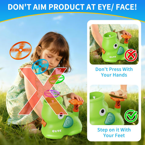 CPSYUB Outdoor Stomp Flying Disc Launcher Toys for Kids Ages 3 4 5 6 7 8 9 10, Elephant Butterfly Catching Game, Outside Yard Activities Chasing Toy, Outdoor Birthday for 3-8 Year Old Boys Girls