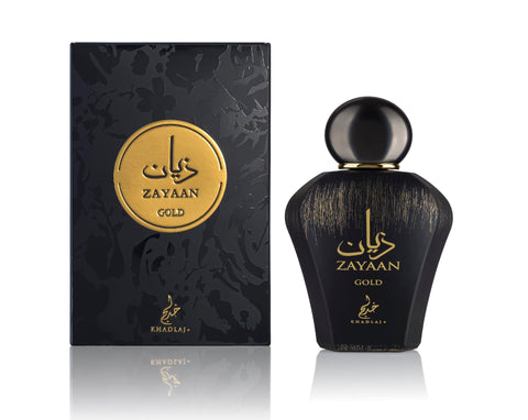 Khadlaj Zayaan Gold – Spicy, Fruity, Aromatic, Amber – Eau de Parfum Spray Long-Lasting Fragrance for Men, 3.4 Ounce / 100ml