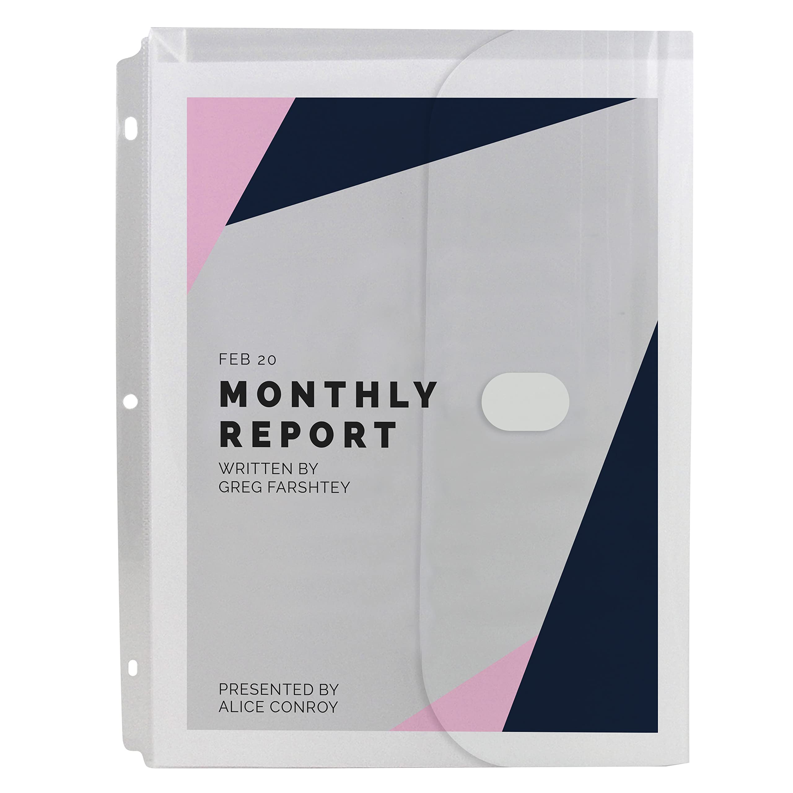 C-Line Biodegradable Acid-Free Poly Binder Pocket with 1-Inch Gusset, Side Loading, Clear, 10 Pockets per Pack (33747)