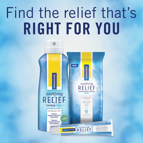Preparation H Soothing Relief Cooling Spray, No-touch Witch Hazel Spray for Irritated Skin Relief - 2x2.7 Oz Bottles