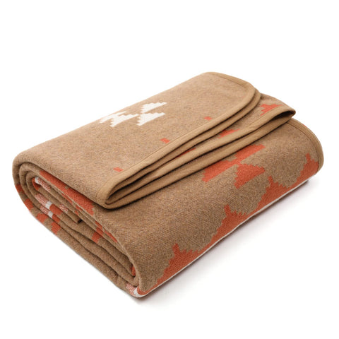 ACUSHLA Merino Wool Camp Blanket - Soft Warm Thick Washable Large Outdoor Camping Sleeping Throw Blanket All Weather, Morocco Khaki 79" x63"