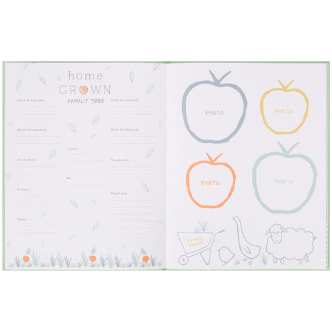 Carter's B2-24958 Homegrown Gender Neutral Baby Journal Memory Book, 48 Unique Pages, 8.7" x 11.2", Multicolor