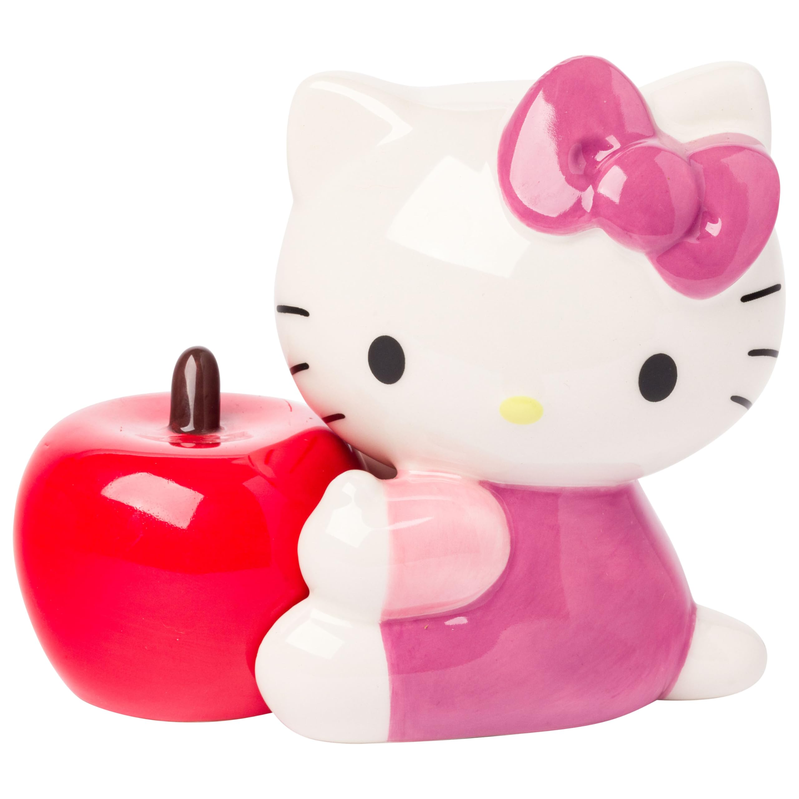 Silver Buffalo Sanrio Hello Kitty 3D Ceramic Salt and Pepper Shaker Set, 5.25” L x 2.6” W x 4” H