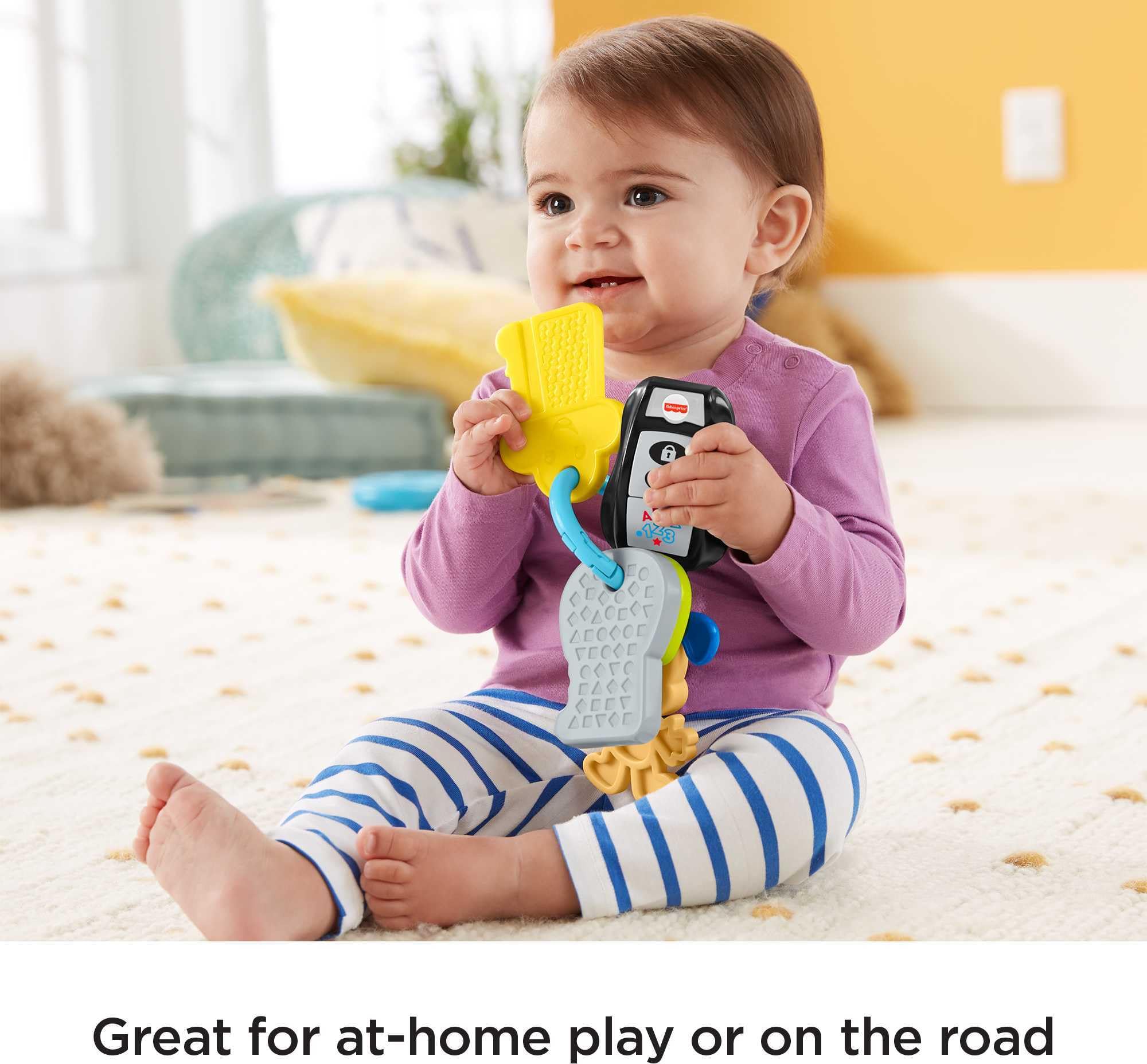 Fisher-Price Baby & Toddler Toy Laugh & Learn Play & Go Keys, Portable Educational Musical Activity for Infants Ages 6+ Months
