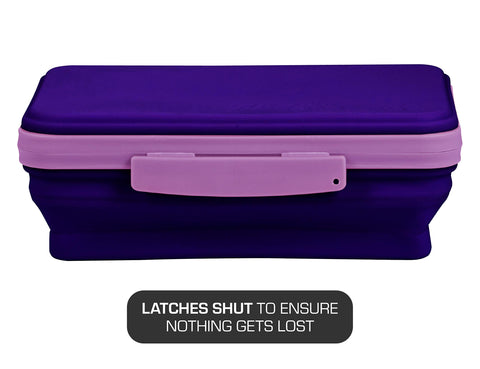 It's Academic Flexi Storage Boxes with Lids, Collapsible Pencil Case for Craft and School Supplies, 4-Pack, Assorted