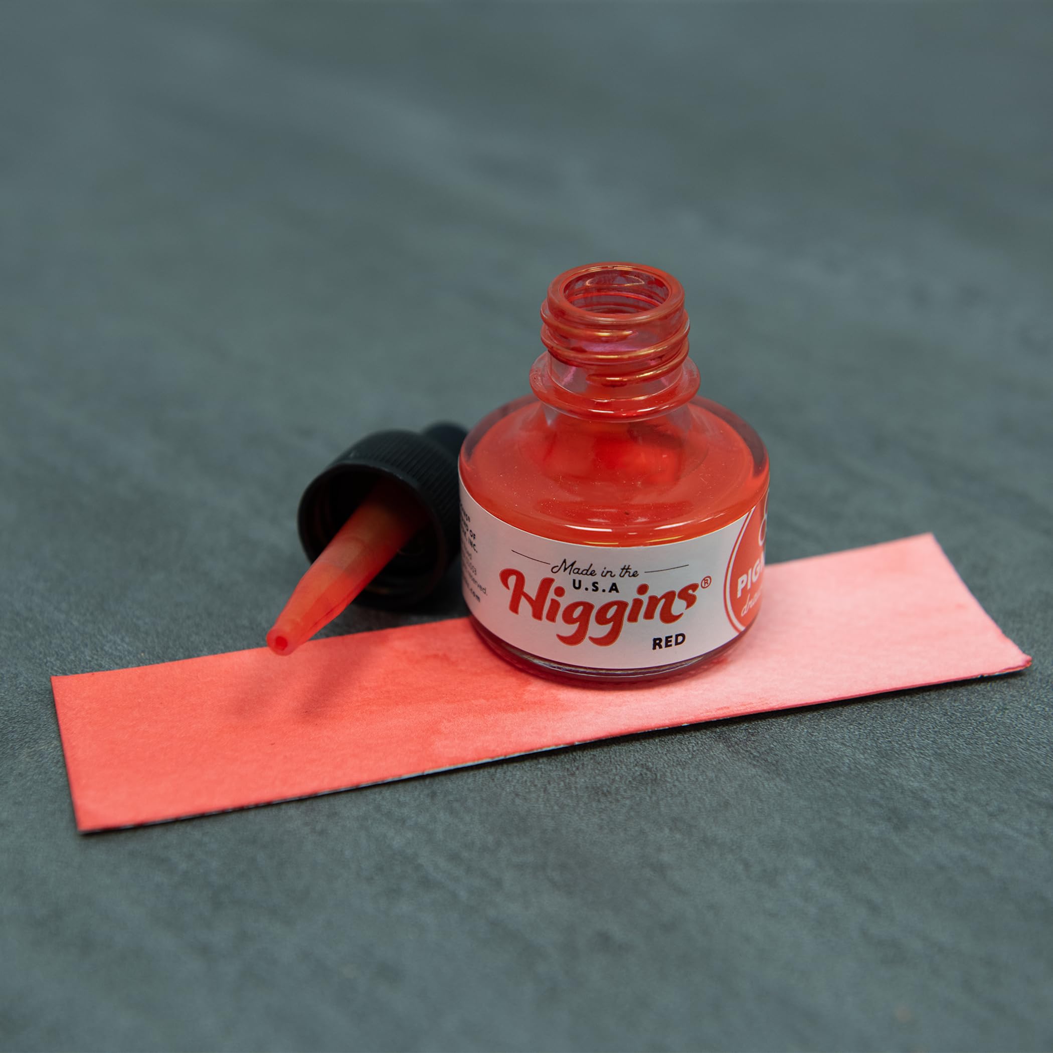 Higgins Red Pigmented Drawing Ink - for Artists and Students - 1 oz. Glass Bottle (HIG44645)