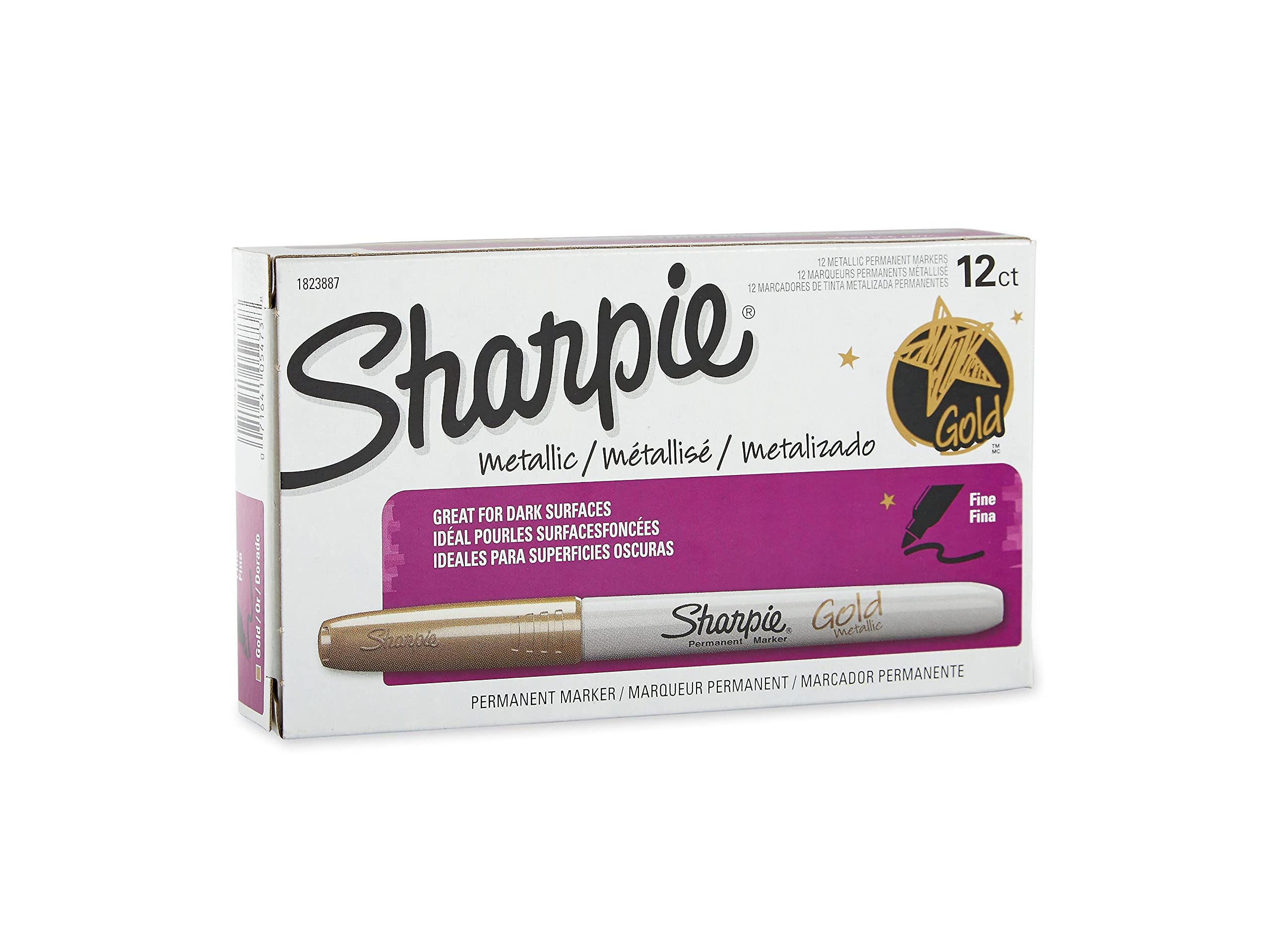 Sharpie 1823887 Metallic Permanent Markers Gold Dozen