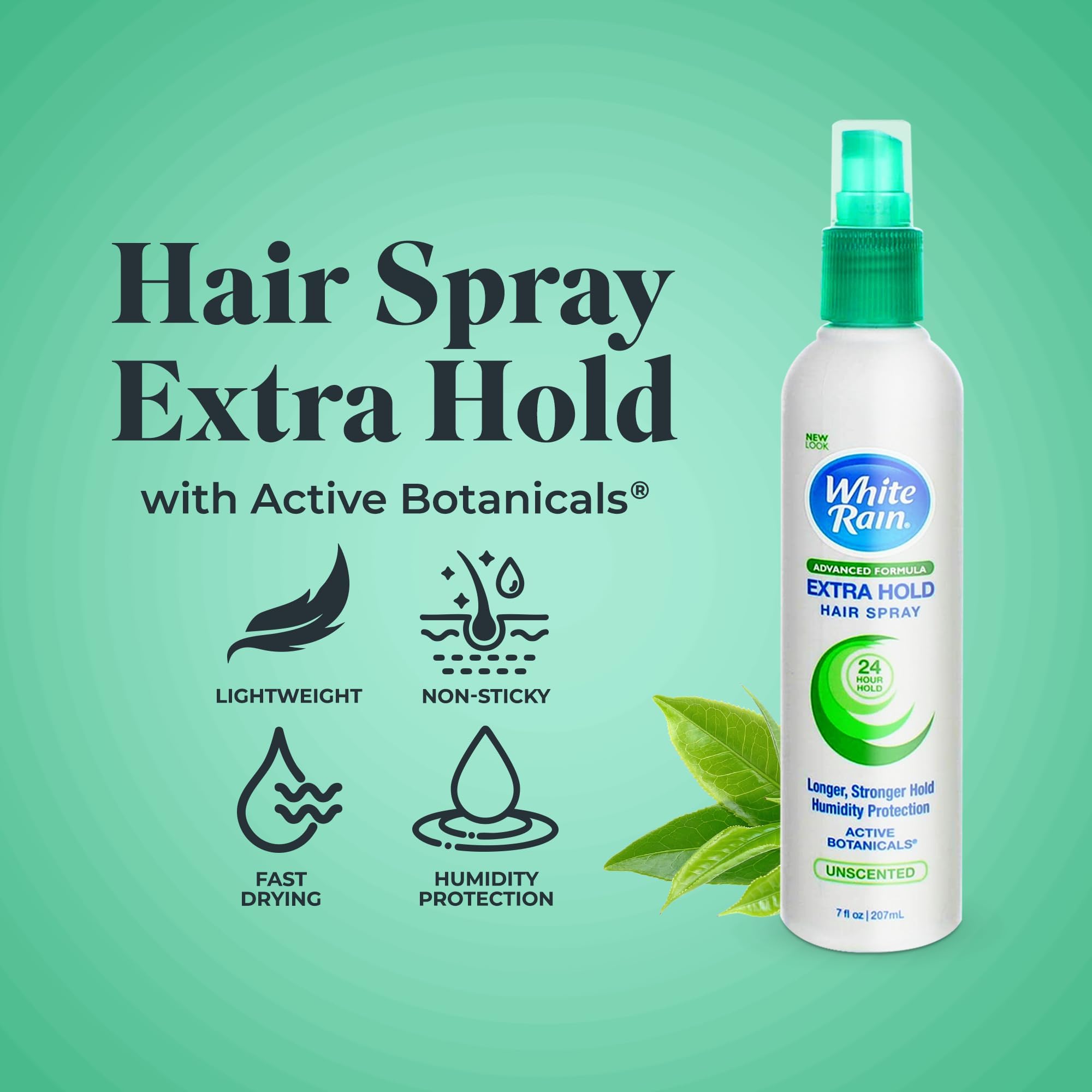 White Rain Hairspray Extra Hold Unscented, 7 oz (Pack of 6) - Non-Aerosol Hair Spray Extra Hold for Men & Women, Advanced Formula with Humidity Protection, Fragrance-Free, Non-Sticky, All Hair Types